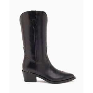 Partlow Julia Cowboy Western Leather Boots in Black 36